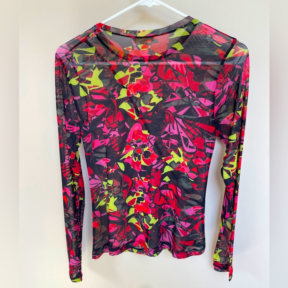 Nordstrom Open Edit Colorful Mesh Top M